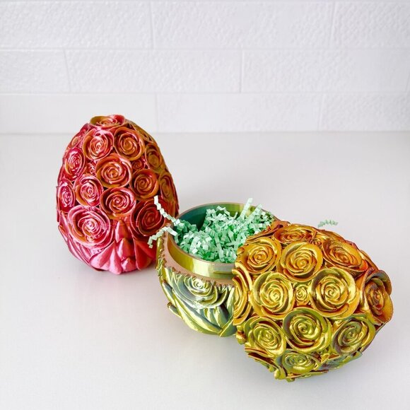 Large Rose-Covered Easter Eggs – Handcrafted Party Favors, Spring Decor, Wedding - Picture 4 of 12